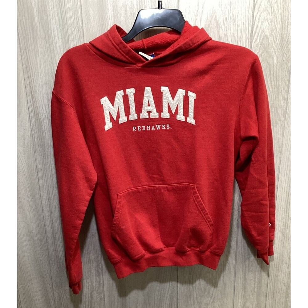 CHAMPION Youth (Size XL/14-16) Long Sleeve‎ Hooded Pullover Sweatshirt Miami U